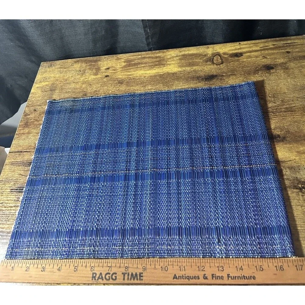 Vtg Norleans Woven Grass Placemats Tiki Bar Decor Set of 4 Blue & 4 Multicolored